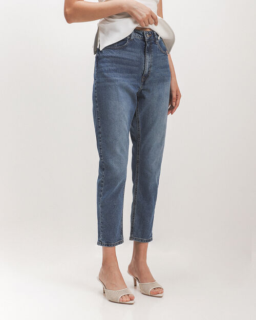Jeans Mom Fit Efecto Lavado
